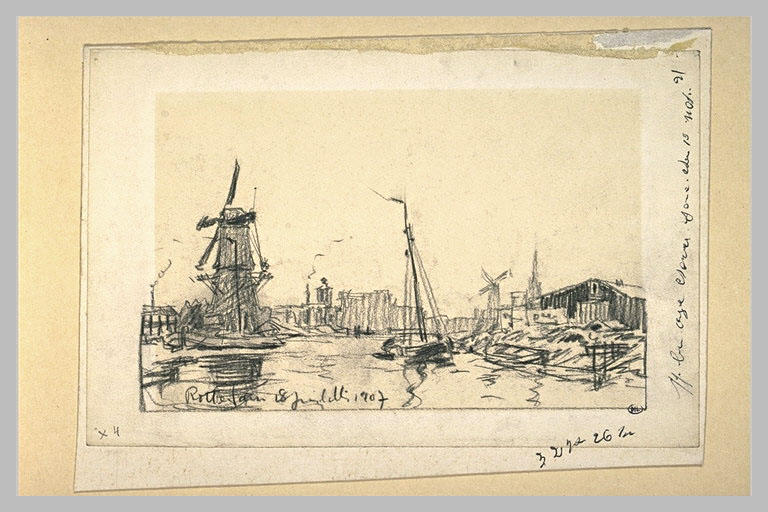 Vue du port de Rotterdam_0