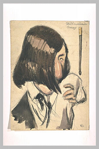 Portrait charge d'un jeune homme_0