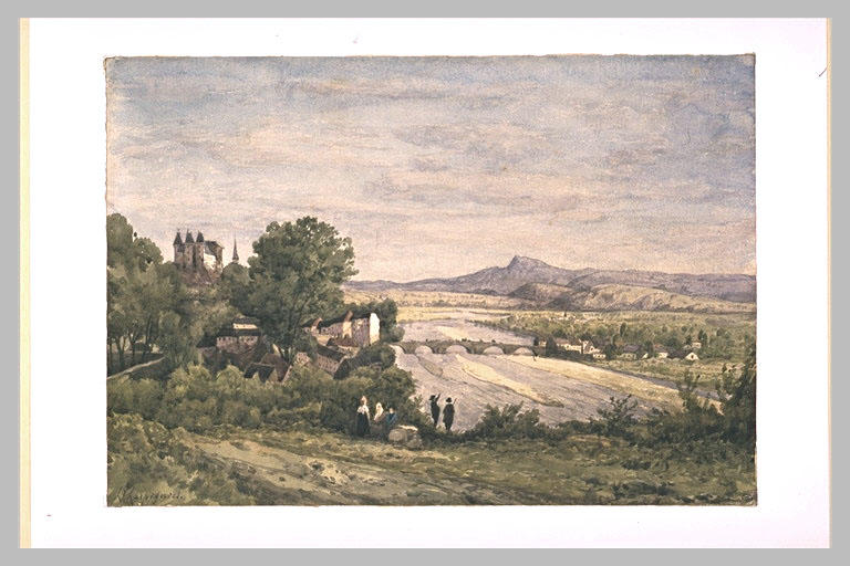 Paysage panoramique avec un comté traversé par un fleuve_0