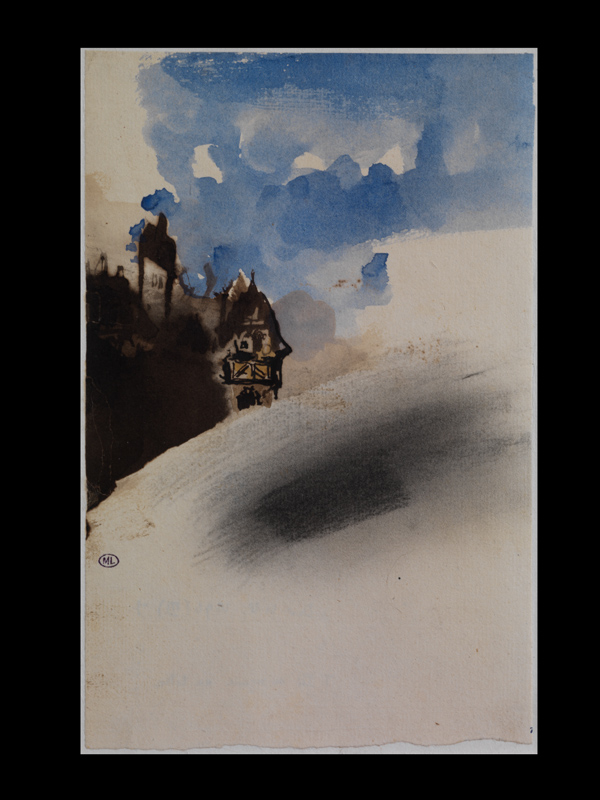 Façade de burg rhénan sous le ciel bleu, Victor Hugo, 19e siècle