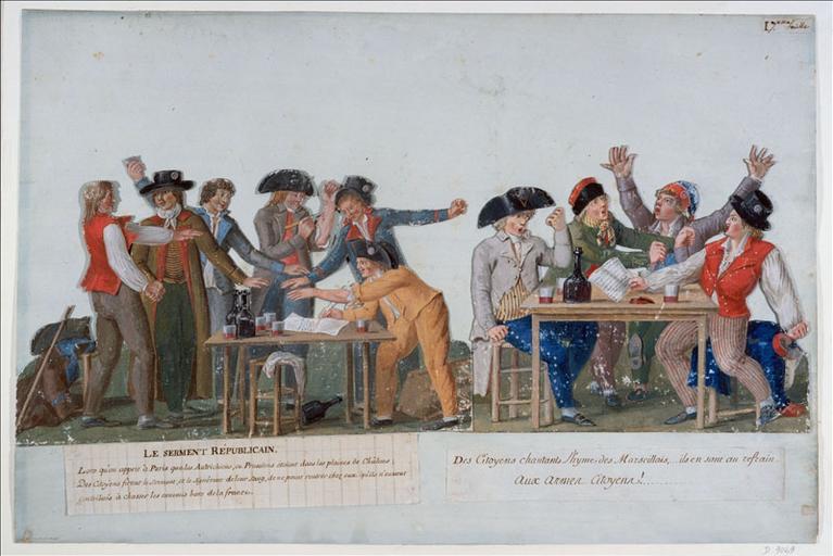 Le Serment Républicain, 1792. (titre factice) ; Le Serment Républicain. (titre inscrit) ; Citoyens chantants La Marseillaise. (titre factice)_0