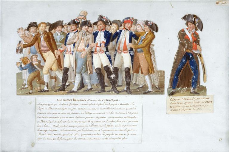Les Gardes Françaises amenées au Palais-Royal, Paris, le 30 juin 1789. (titre factice); Les Gardes Françaises amènés au Palais-Royal. (titre inscrit) ; Citoyen portant un sabre. (titre factice)_0