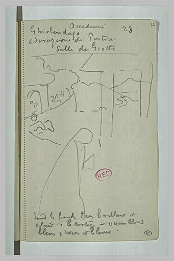 Esquisse de paysage et notes manuscrites_0