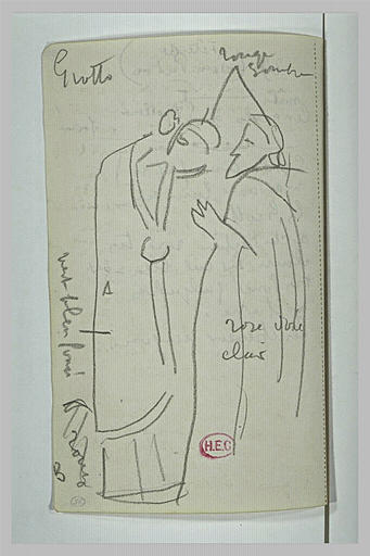 Deux personnages et notes manuscrites_0