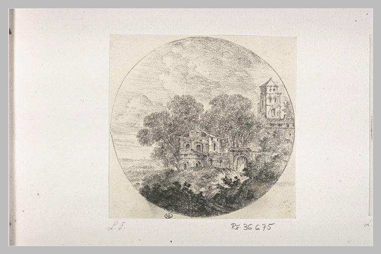 Constructions entourées de frondaisons dans un paysage_0