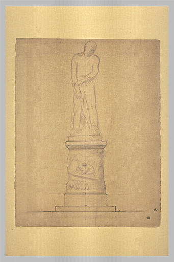 Projet de statue : figure de paysan debout, de face_0