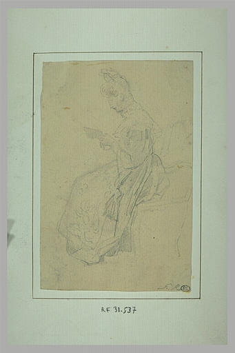 Femme assise, lisant_0