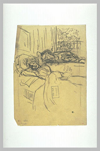 Homme se penchant au-dessus d'une femme étendue_0