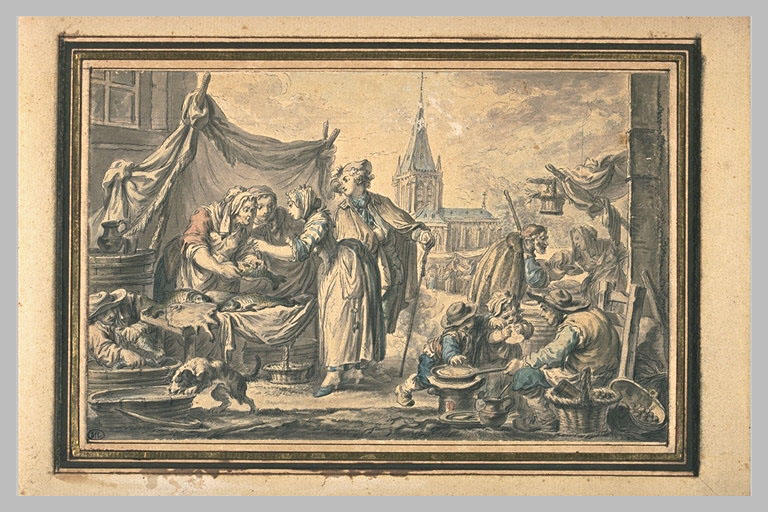 Scène de marché : la marchande de poissons_0
