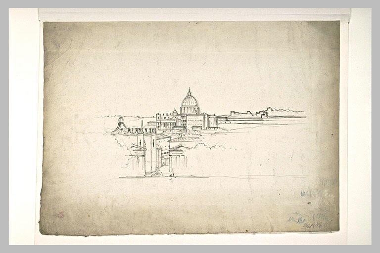 Vue de Rome, avec au centre, le dôme de Saint-Pierre_0