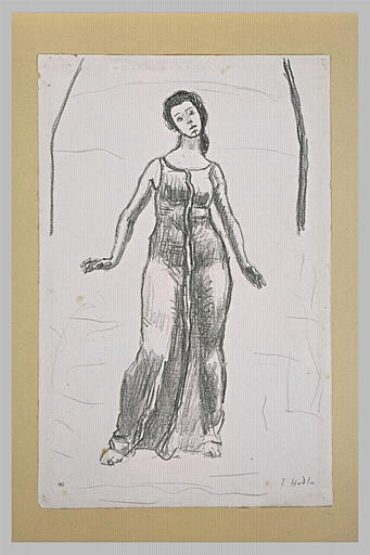 Etude de jeune femme, de bout, vue de face_0