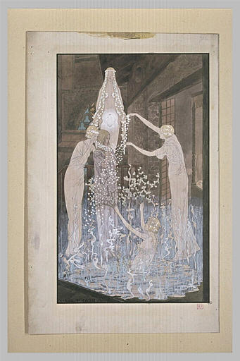 Le Rêve : Angélique se parant de fleurs, protégée par sainte Agnès_0