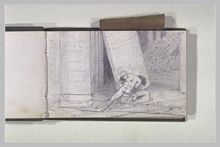 Samson ébranlant l'une des colonnes du temple des Philistins_0