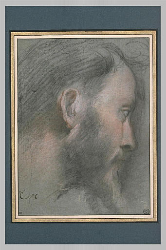 Tête d'homme barbu, tournée vers la droite_0