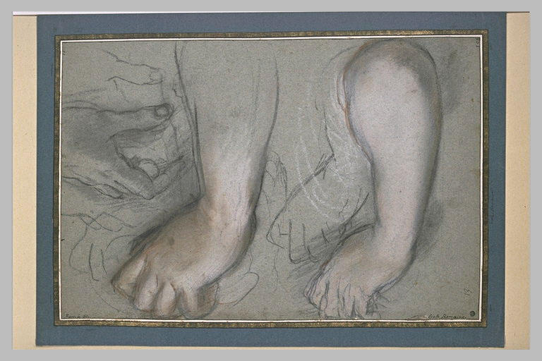 Deux études de bras, et deux croquis de mains_0