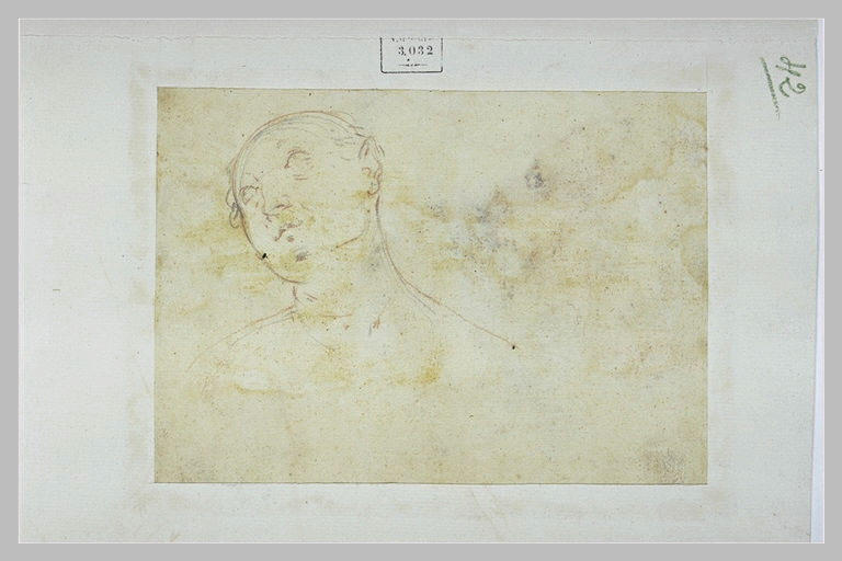 Esquisse d'une tête d'homme les yeux levés_0