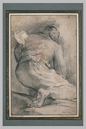 Figure d'homme à genoux, vu de dos_0