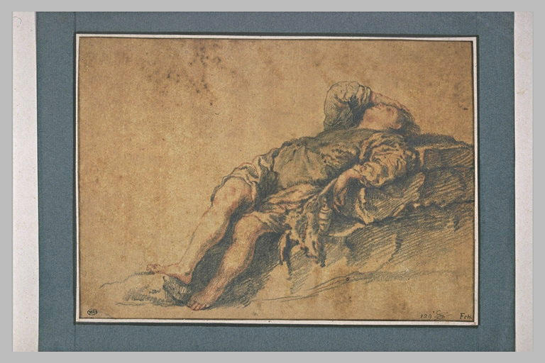 Homme endormi sur un rocher : le songe de Jacob_0