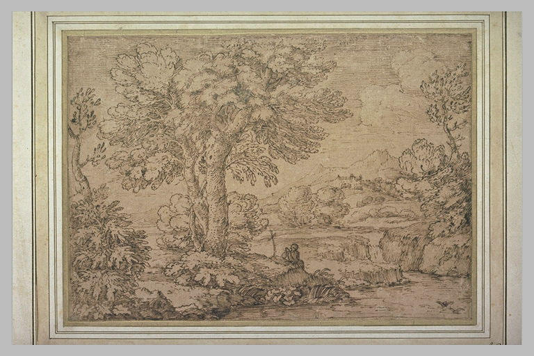 Un homme assis dans un paysage_0