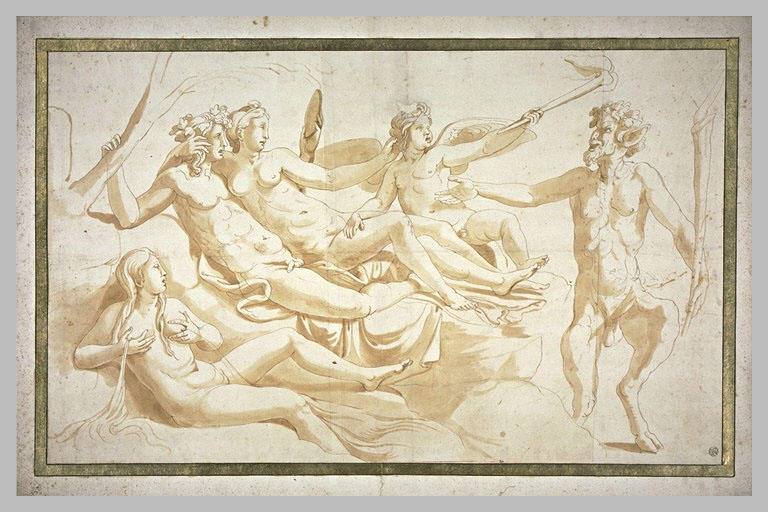 Bacchus et Ariane avec l'Amour, Cybèle et un satyre_0