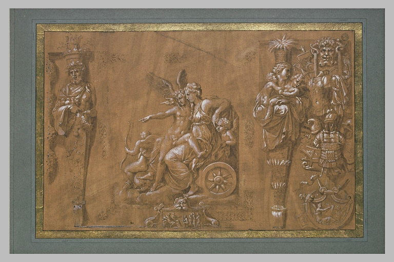 Frise avec Vénus et l'Amour, les termes de Priape et Cérès et un trophée_0