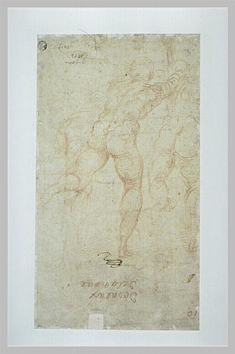 Trois hommes s'enfuyant, nus, de dos_0