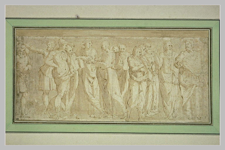 Aristote, Platon, Socrate et treize hommes : figures de l'Ecole d'Athènes_0