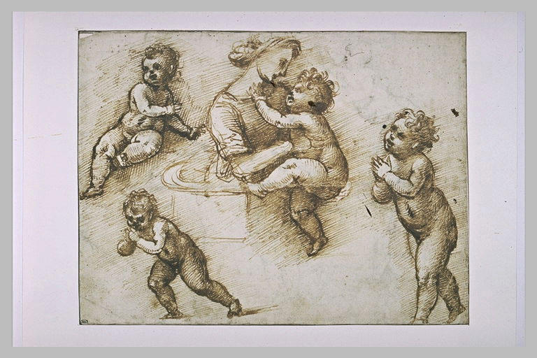 Vierge à l'Enfant, et trois études de l'Enfant_0
