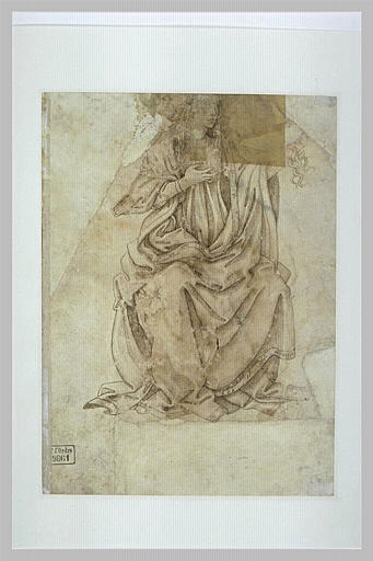 Femme drapée, assise, tenant dans sa main des serpents: la Prudence_0