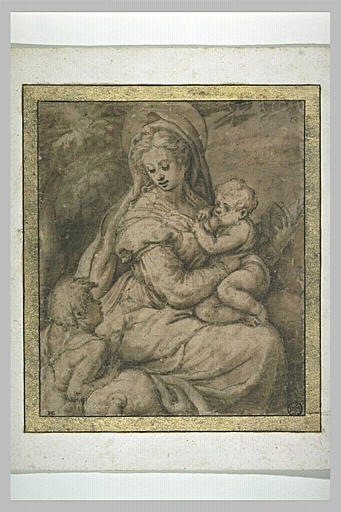 La Vierge donnant le sein à l'Enfant, avec le petit saint Jean_0