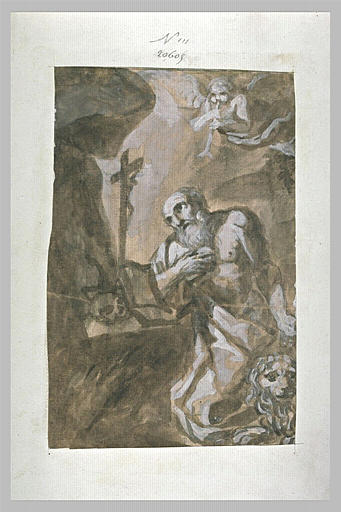 Saint Jérôme en prières dans le désert_0