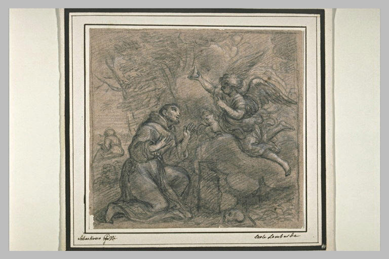 Un ange portant un flacon de cristal apparaît à saint François d'Assise_0
