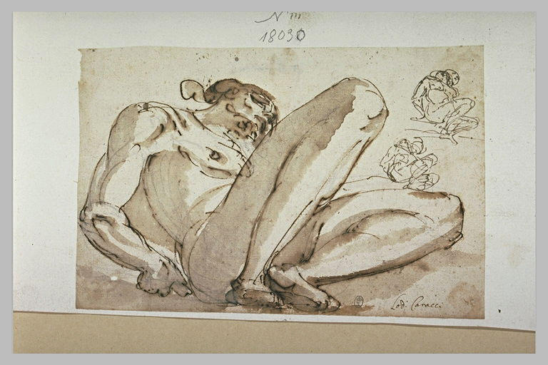 Homme nu, à demi-couché, les jambes repliées_0
