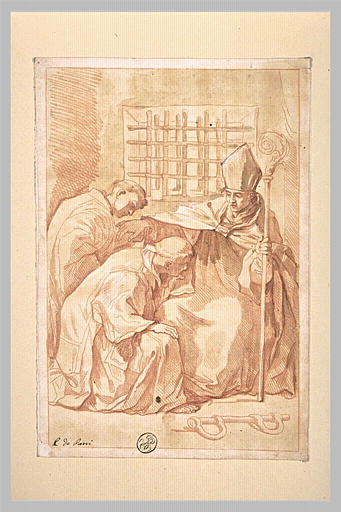 Saint Eutichele et Sosio se prosternant devant saint Janvier prisonnier_0