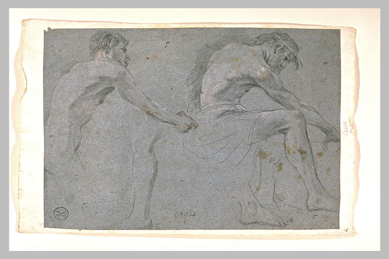 Un faune ; une jambe ; un homme assis ; un pied_0