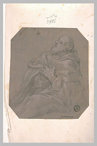 Etude d'un religieux, le visage levé_0
