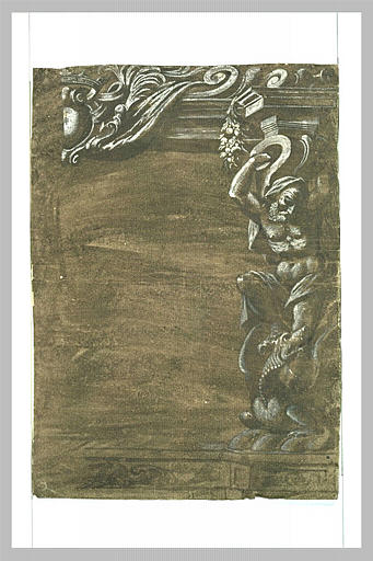 Elémént de décor peint : un atlante_0