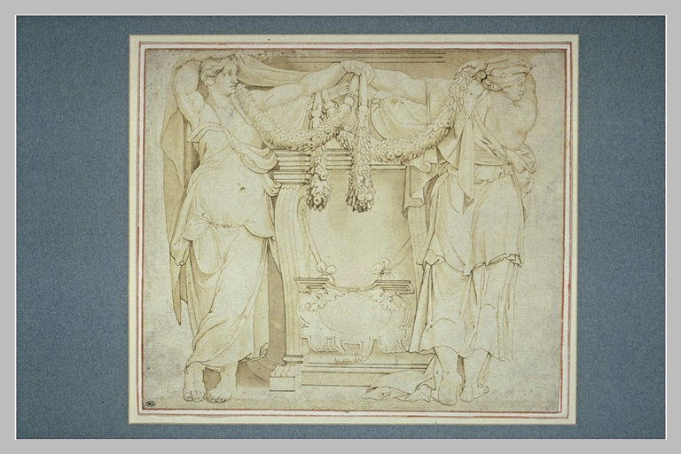 Etude de monument avec deux caryatides_0