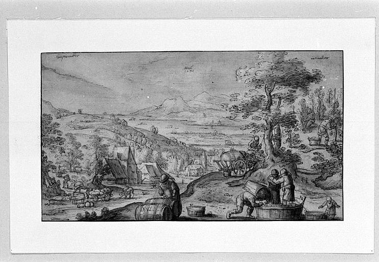 Scènes de travaux champêtres des mois de septembre et d'octobre_0