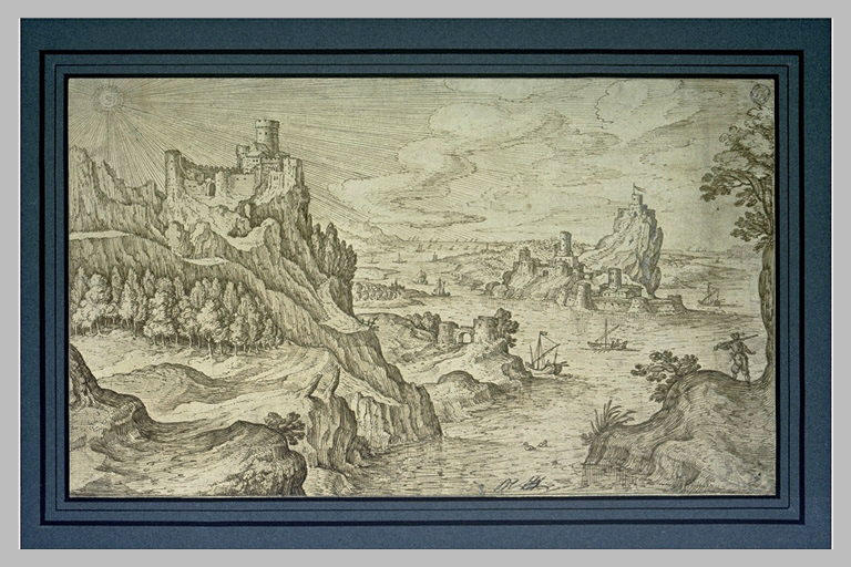 Château fort surplombant la mer, et une île_0