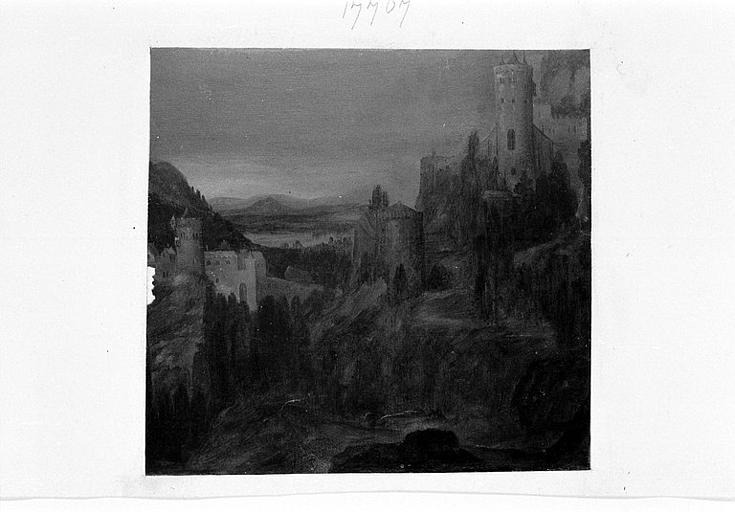 Paysage avec deux châteaux forts_0