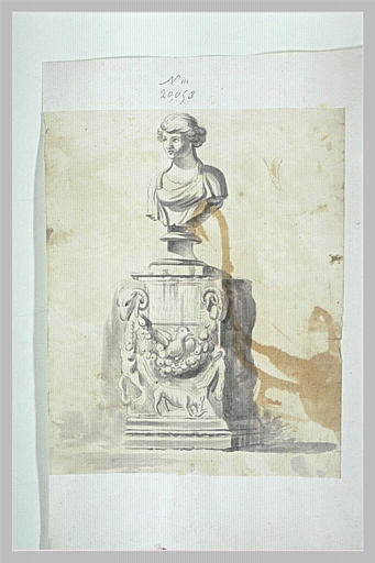 Buste d'une déesse sur un socle_0