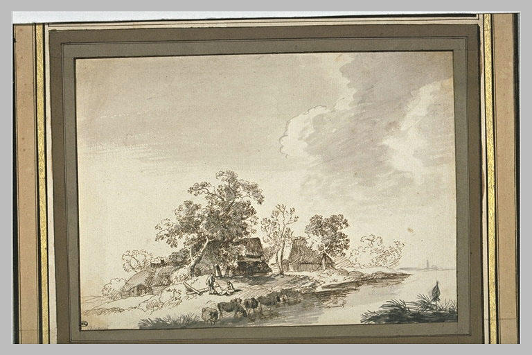 Village au bord d'une rivière_0