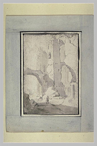 Ruines comportant une arcade sur laquelle passe une route_0