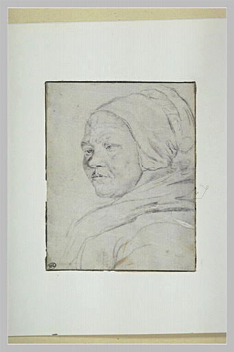 Tête de paysanne vue de trois quarts, coiffée d'un bonnet_0