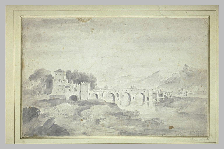 Vue du Ponte Molle près de Rome_0