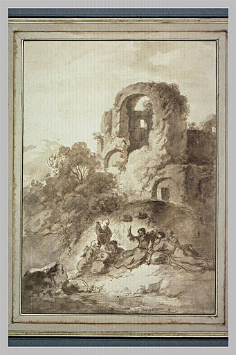Paysage avec saint François d'Assise prêchant_0