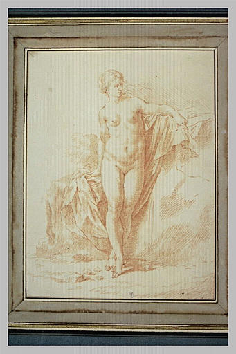Figure de femme nue, debout, de face,la tête tournée vers la droite_0