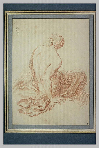 Figure d'homme nu, assis, de dos_0