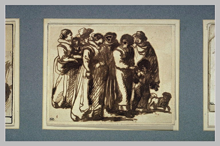 Etude d'un groupe d'hommes, de femmes et d'enfants_0